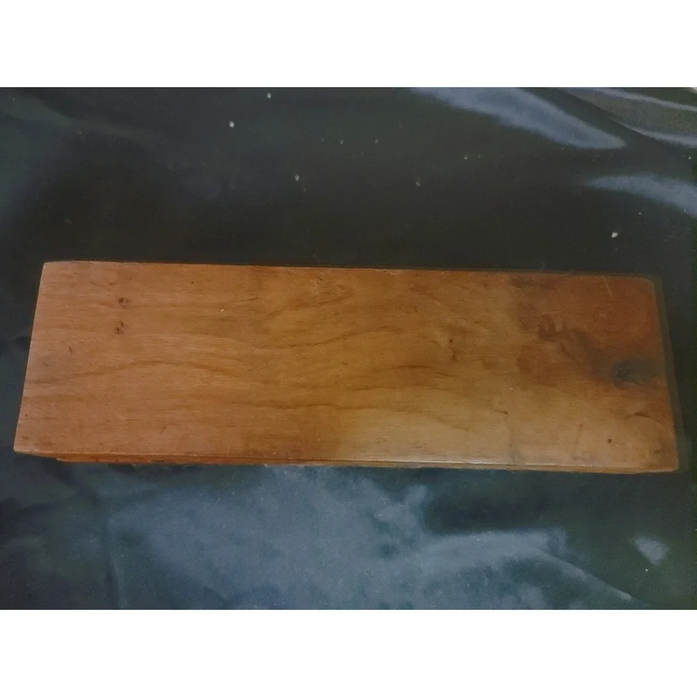 Vintage Hand Carved Floral Wooden Pencil Box Hinged Lid 8 Inch
